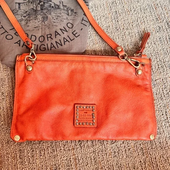 Campomaggi Bag New Free People Purse crossbody orange studded - Picture 5 of 11